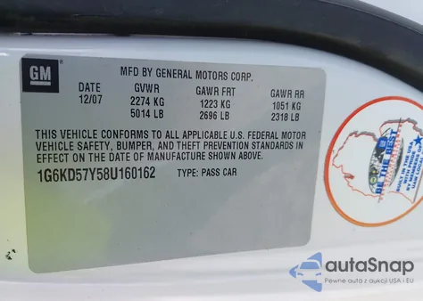 2008 Cadillac Dts 1Sc from USA, damaged, VIN 1G6KD57Y58U160162